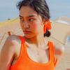 PSUCHE CRINKLE SCRUNCHIE _FANTA ORANGE