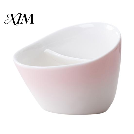 Rückstandsfreier Tee-Aufgussbecher Keramik Neigbarer Teetasse mit Siebeinsatz, Integriertes Sieb Tragbarer Becher, Filter 350ml Fassungsvermögen, Wasserabtrennung