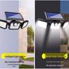 74-LED Outdoor Solar Sensor Light, Three-Head Rotatable, Waterproof for Wall, Road, Courtyard, Street Lighting