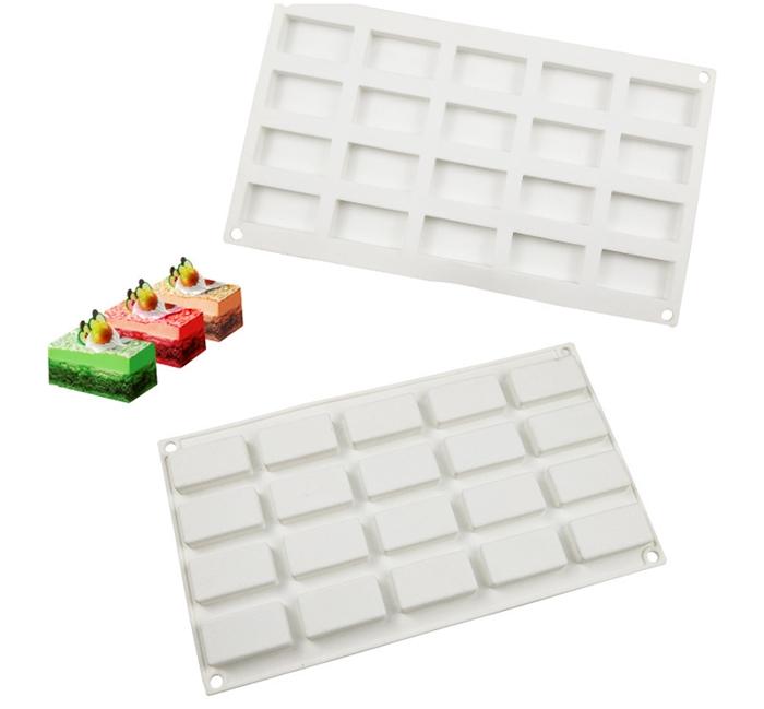Silicone Mold for Monoportions Rectangles 20 Nests Desserts Mousses Pralines