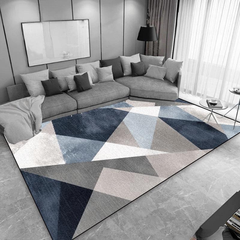 Modern Light Luxury Carpets for Living Room Geometric Sofa Area Rug Large Bedroom Decoration Rugs Non-slip Coffee Tables Mat