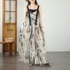 DIMANAF 2026 Plus Size Summer Women Chiffon Dress Fashion Elegant Lady Sundress Floral Long Dress Casual Sleeveless