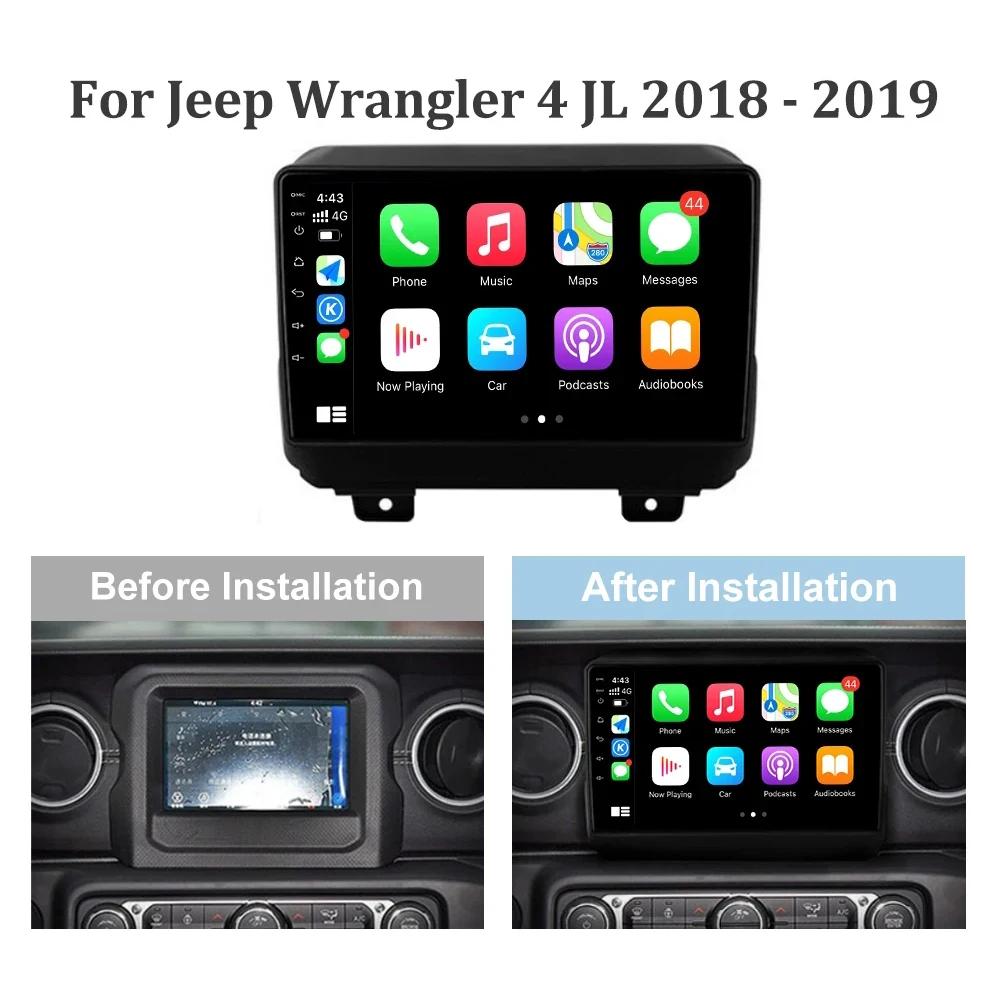 Car Stereo Radio Multimedia Video Player For Jeep Wrangler 4 JL 2018-2019 Navigation GPS Wireless BT Carplay Android13 Head Unit