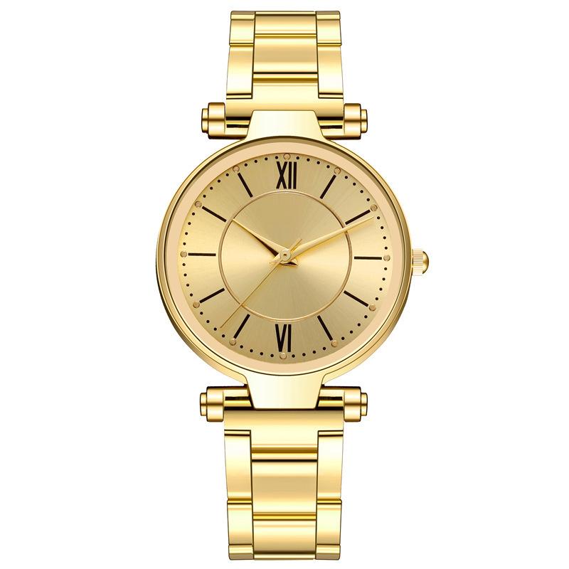 Luxury Rose Gold Stainless Steel Watches Female Classic Round Dial Quartz Watch Women Business Wristwatches Wrist Jewelry Reloj