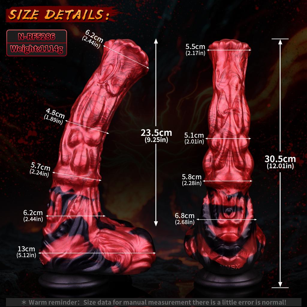 NSFU Animal Horse Dildo with Sucker Silicone Red&Black Fake Penis Long Anal Plug Orgasm Masturbator Sex Toys For Women Men