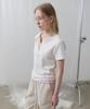 Toabe Contrast Ribbed Half-Open Tee (Cream)