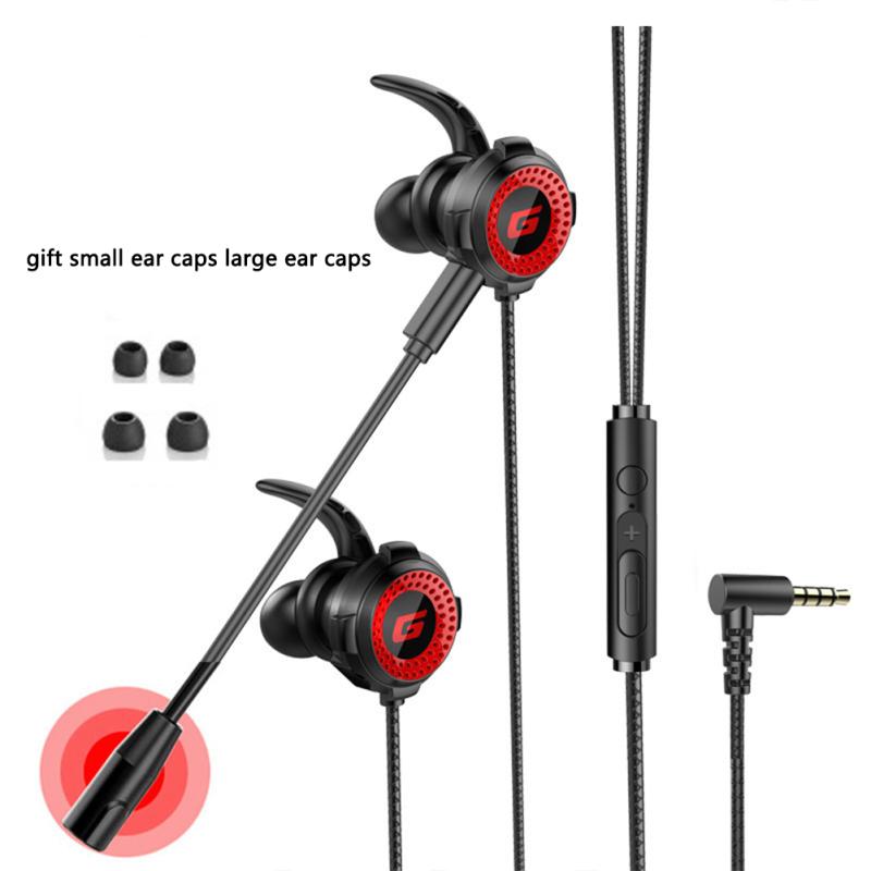 Gaming Headset With Pluggable Microphone 3.5mm Portable Stereo In-ear Earphone Compatible For Iphone