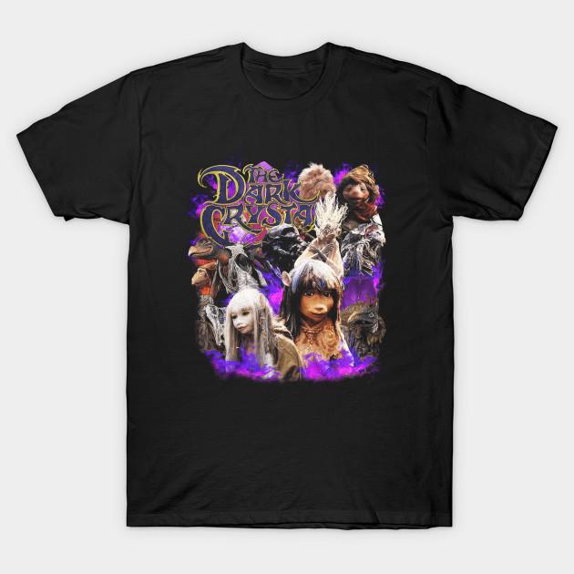 

Men Black Print T-shirt Dark Crystal No-Cut Transfer Paper Print Cotton Tshirt 3XL