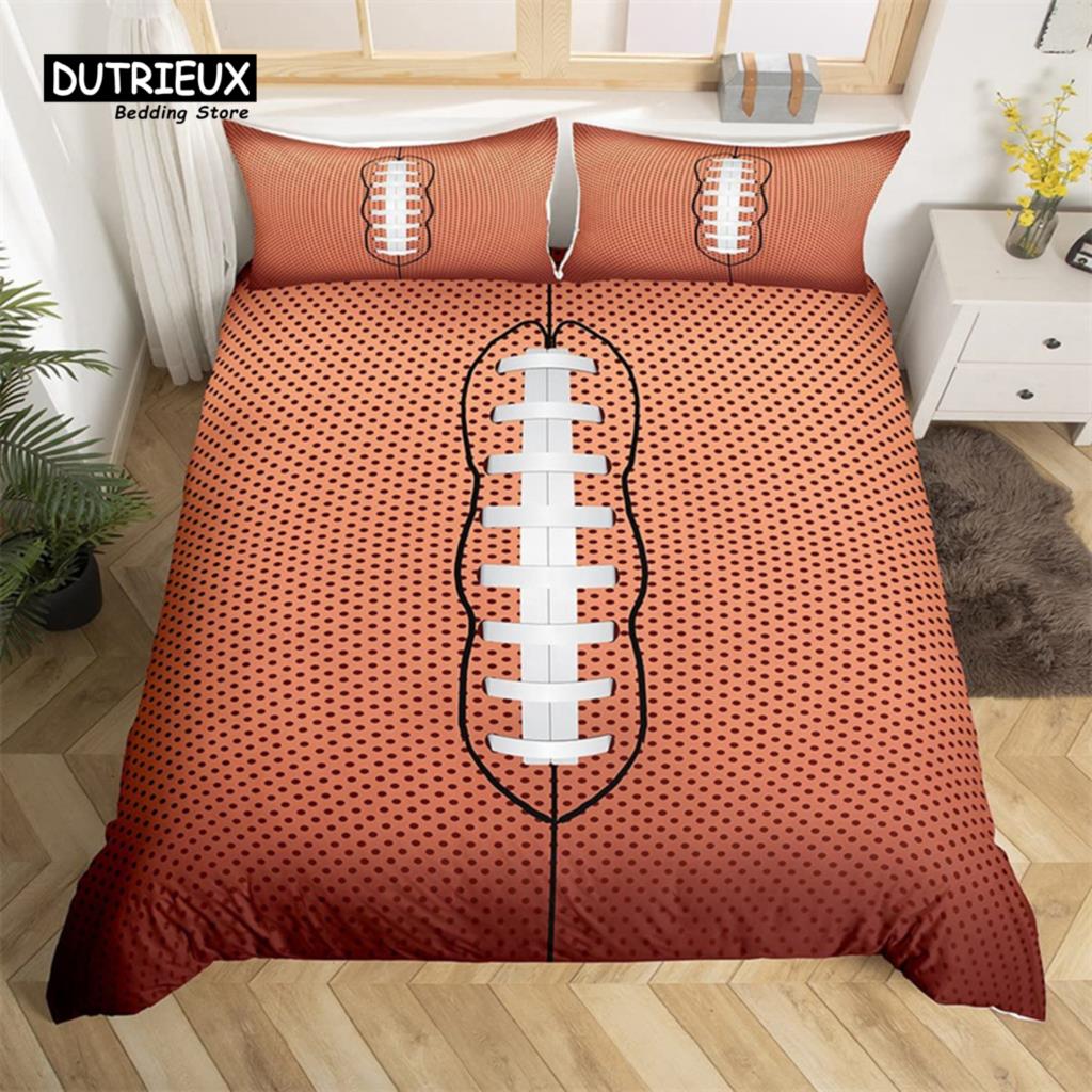 Soccer Field Duvet Cover King Queen Football Comforter Cover Soccer Sports Bedding Set Microfiber Sport Theme Bedspread Cover