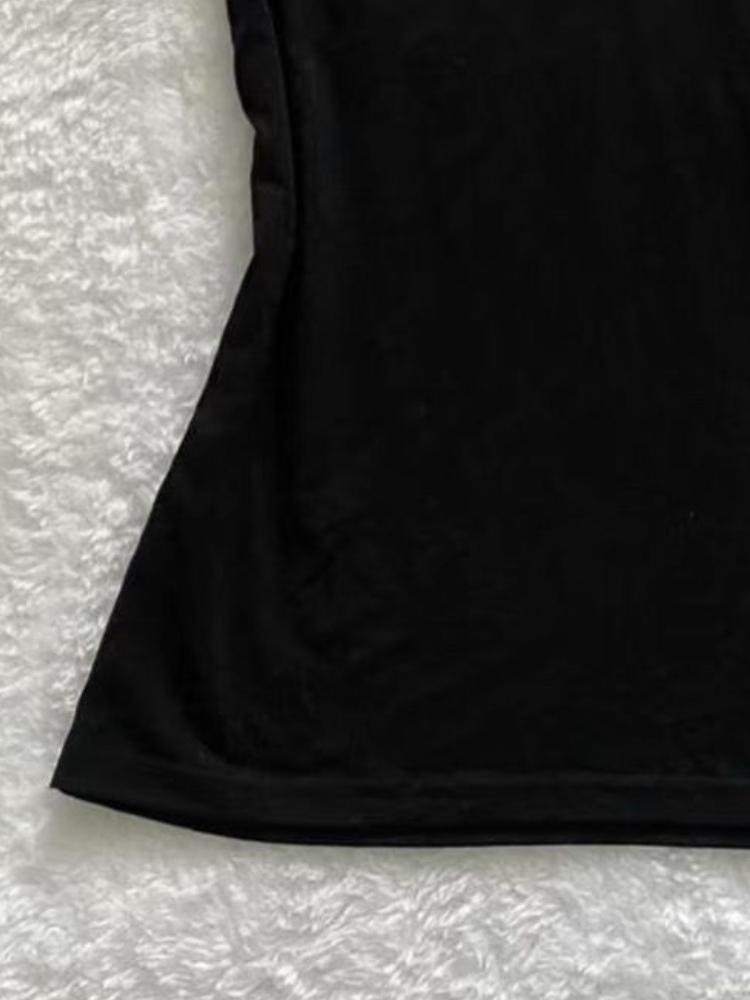 2025 Ropa Mujer Black Woman T Shirts Patchwork Plaid Short Sleeve Base Shirt Fashion Vintage Summer T-shirt Tops Female Clothing