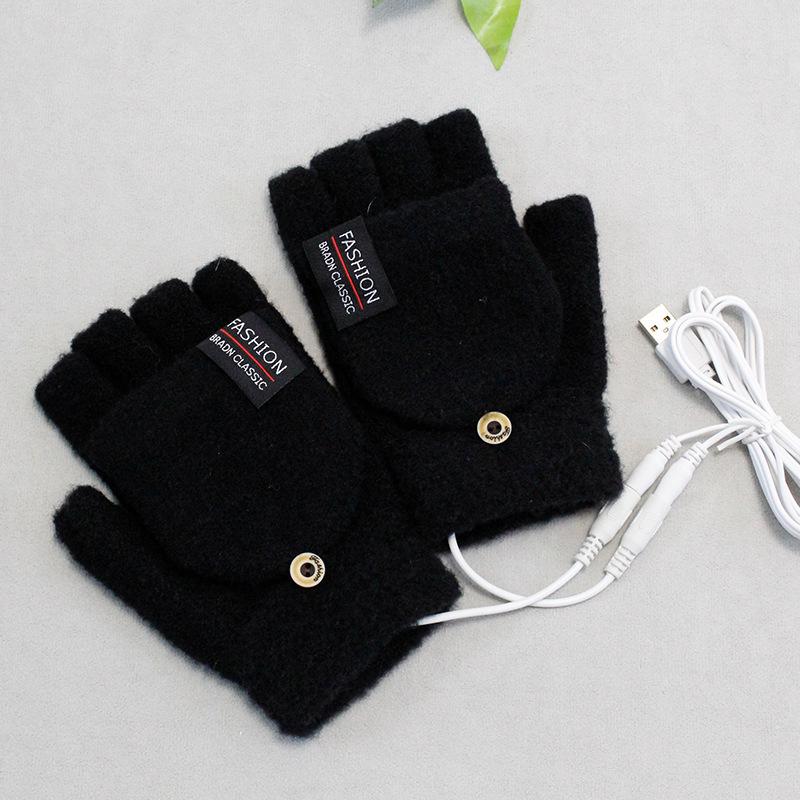 Winter USB Touchscreen Heated Gloves with Flip Cover
