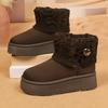 Fashion Women Snow Boots Plush Warm Anti Slip Comfortable Ankle Boots Fluffy Round Toe Platform Cotton Boots 2025 Winter Botas Mujer