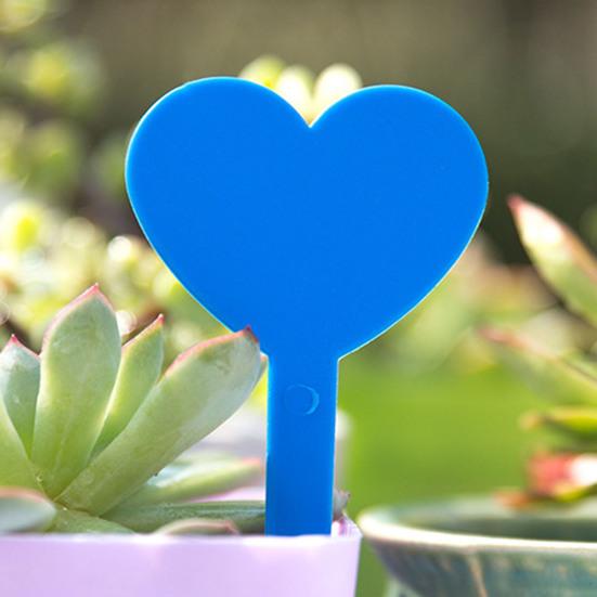 100Pcs Gardening Marks Multicolor Easily Cleand Heart-Shaped Plant Nursery Signs for Gardening