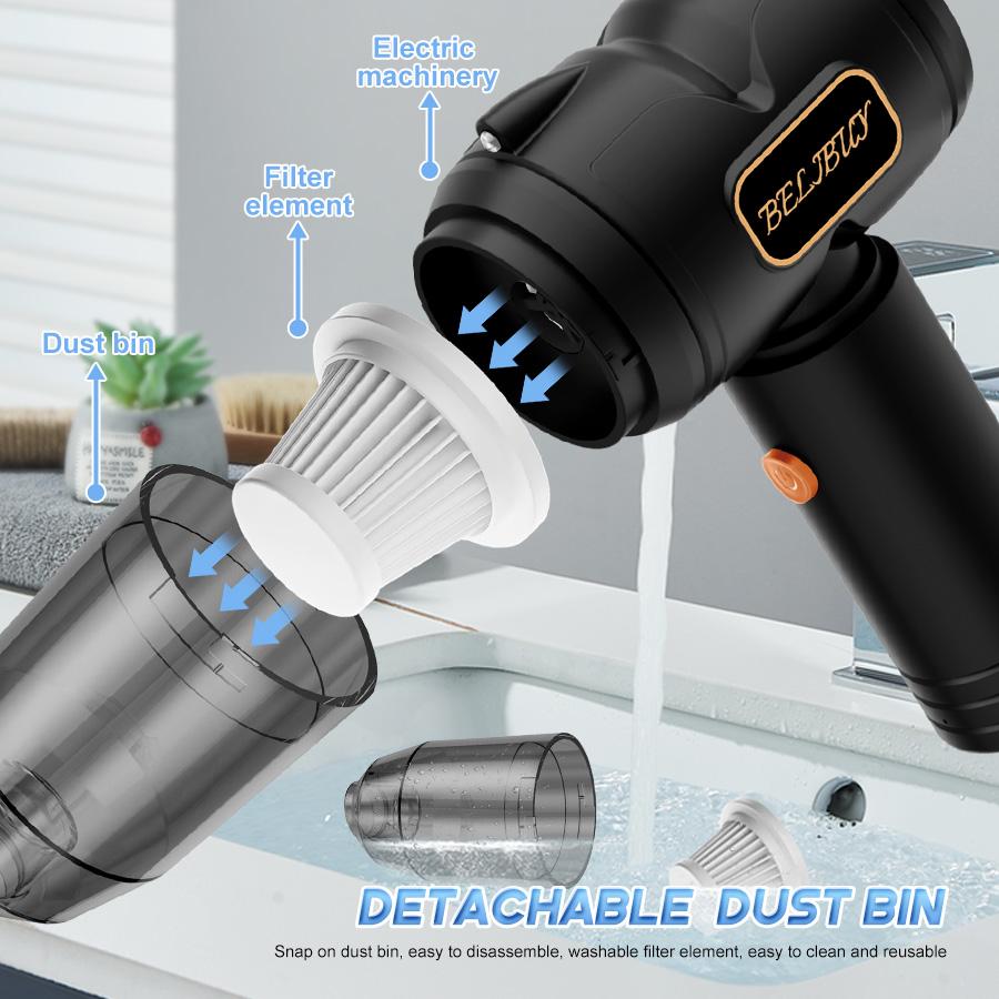Mini Handheld Car Vacuum Cleaner - Super Powerful Suction, Cordless, Compact & Super Portable!