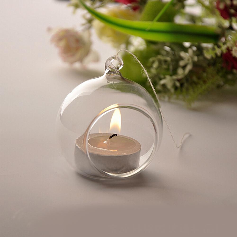 Podwieszany Szklany Świecznik Kryształowy Romantyczny Świecznik Dekoracja Domu