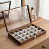 Retro Jewelry Display Tray Decorative Soft Lining Watch Display Tray with Compartments Visible Jewelry Box Necklace Storage