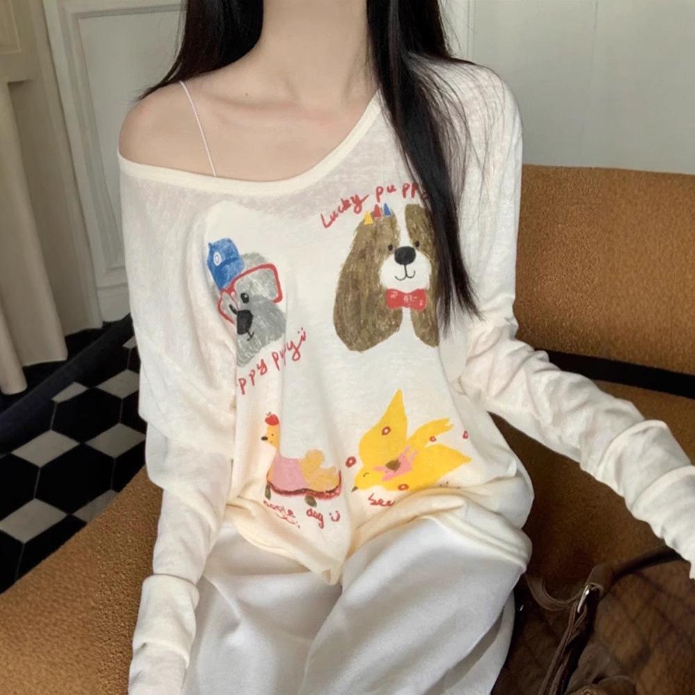 

Women s Cartoon Print Long Sleeve Sun Protection Cardigan - Summer 2025 S [Premium]
