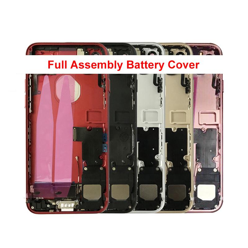 Back Full Housing For iPhone 8 8 Plus Full Assembly Battery Cover Door Middle Frame Chassis With Flex Cable Phone Repair Parts