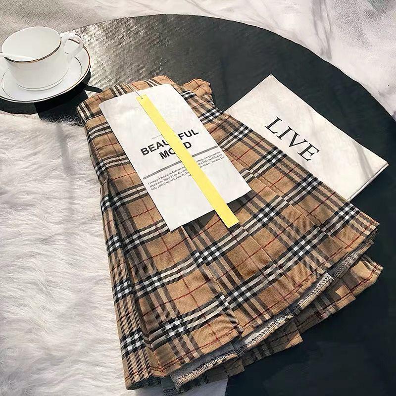 Frauen Hohe Taille Faltenrock Schulmädchen Plaid A-Line Flare Skater Kurzen Rock Uniformen Cosplay Süße Mädchen M gray