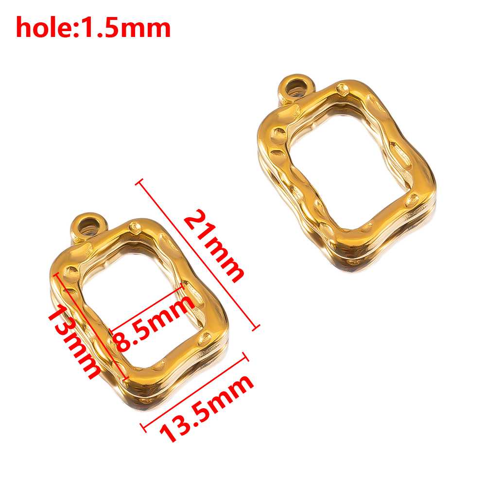 2pcs White Enamel Stainless Steel Hollow Wrinkled Starfish Heart Square Pendant Necklacse Charms Earrings DIY Jewelry Findings