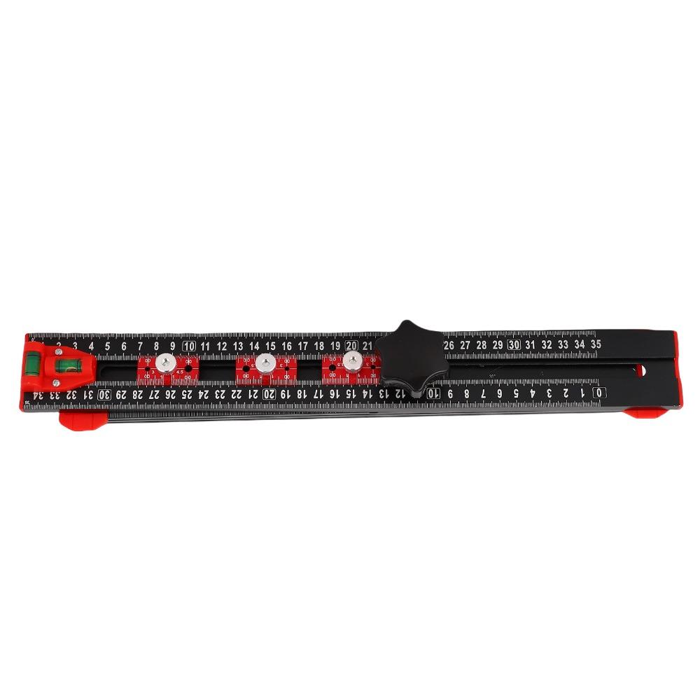 4 In 1 Drilling Position Ruler 35cm Length Multi Angle Measuring Tool Drawer Door Installation