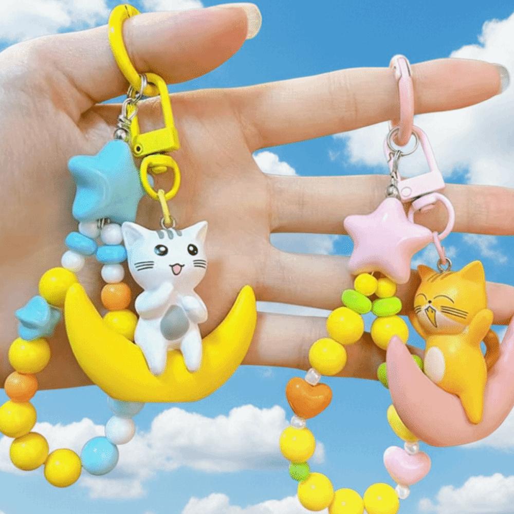 Soft Furry Simulated Cat Doll White Gray Stuffed Cat Keychain Kitten Plush Toy Girls Gift