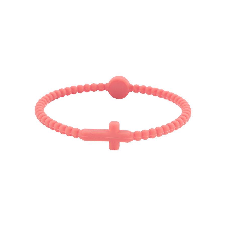 Children's Silicone Cross Thin Macaron Color Wristband Bracelet
