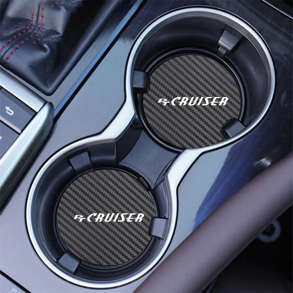 2PCS Car Cup Slot Non-Slip Mat Auto Accessories For Chrysler 300C 300  PT Cruiser Voyager Sebring Pacifica 2004 Crossfire 200