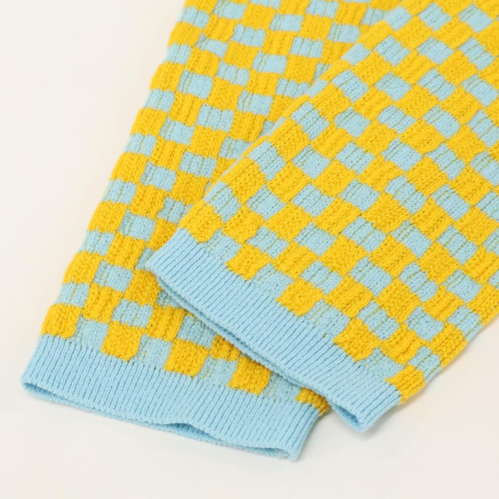 LOUIS VUITTON Checkered knit cardigan for Fall/Winter 2014 Jacket S Yellow x blueUsed