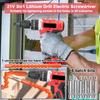Household 3in1 Multifuctional Electric Drill Handheld Lithium Screwdriver 21V   Drill Brushed Motor 2 Speeds Control Stepless Speed Regulation Ro
