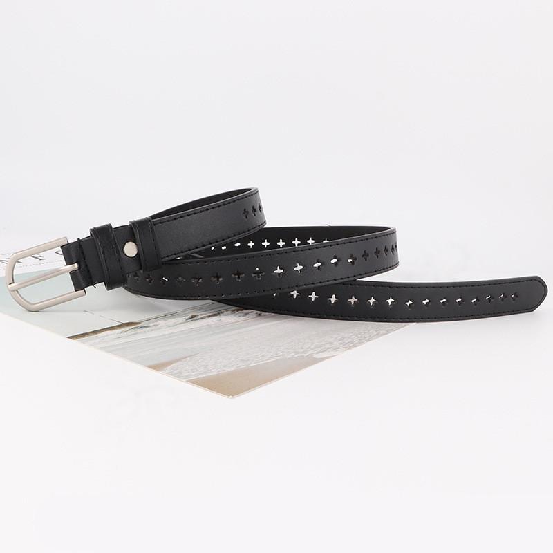 Belt Small Retro Minimalist Waistband Hollowed Out Holes Womens Student Jeans