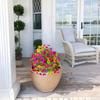 22" Artificial Violet Flower Topiary Ball Tree, UV Resistant Fake Bushes Shrubs with Ground Spike, Plastic Realistic Fake Plants for Porch, Garden,