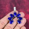 Colgante de zafiro azul, colgante de piedra preciosa hecho a mano, colgante de plata de ley maciza 925, joyería antigua, para regalo de compromiso
