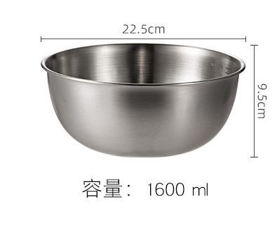 Thickened stainless steel salad bowl Lamian Noodles bowl cooking basin Korean scaled salad bowl egg beater and basin multi-purpose basin 22 белый