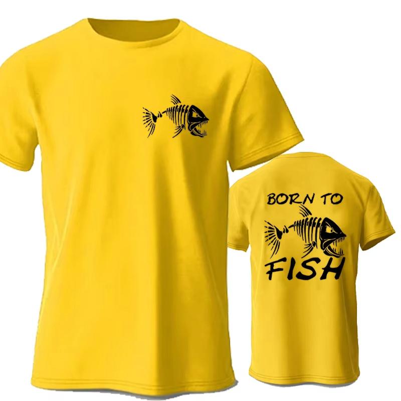 Born To Fish Funny T-Shirt Fashion Fisherman Tees Short Sleeve Funny Fishing Lover Casual Summer Men's Street Oversized Male Top