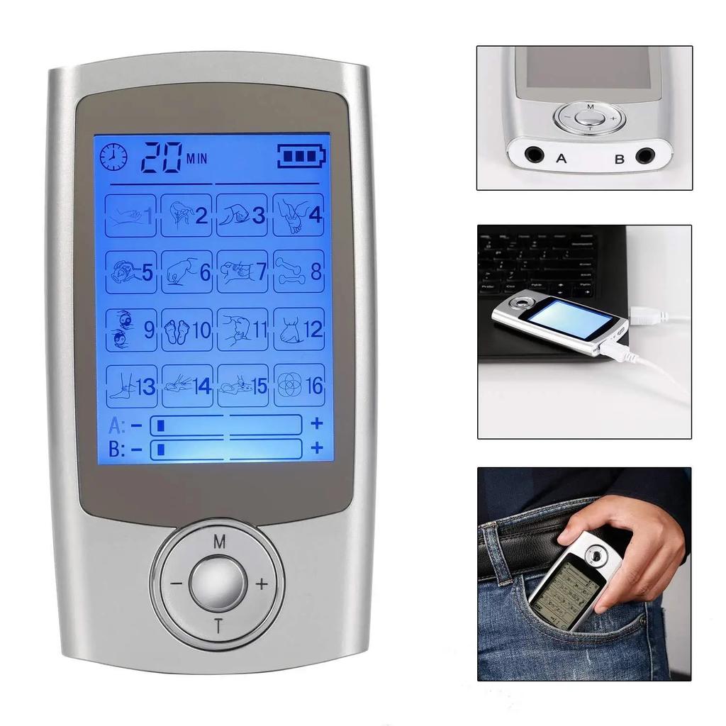 16 Modes Electric Muscle Stimulator EMS Acupuncture Body Massage Digital Slimming Machine Electrostimulator for Relaxation