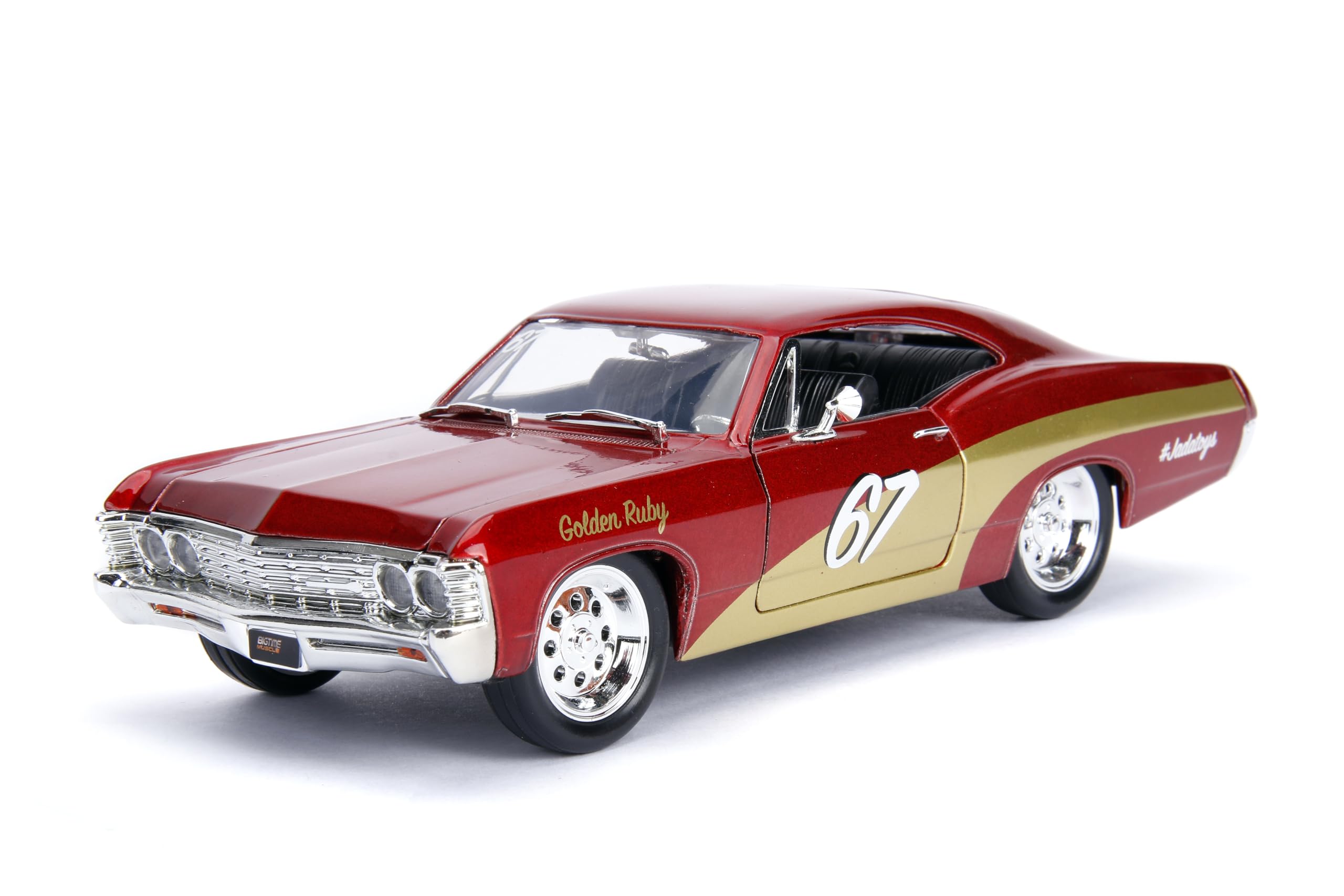 Jada 1967 Chevrolet Impala SS Golden Ruby Red with Gold Stripes Bigtime Muscle Diecast Car 30529 1/24