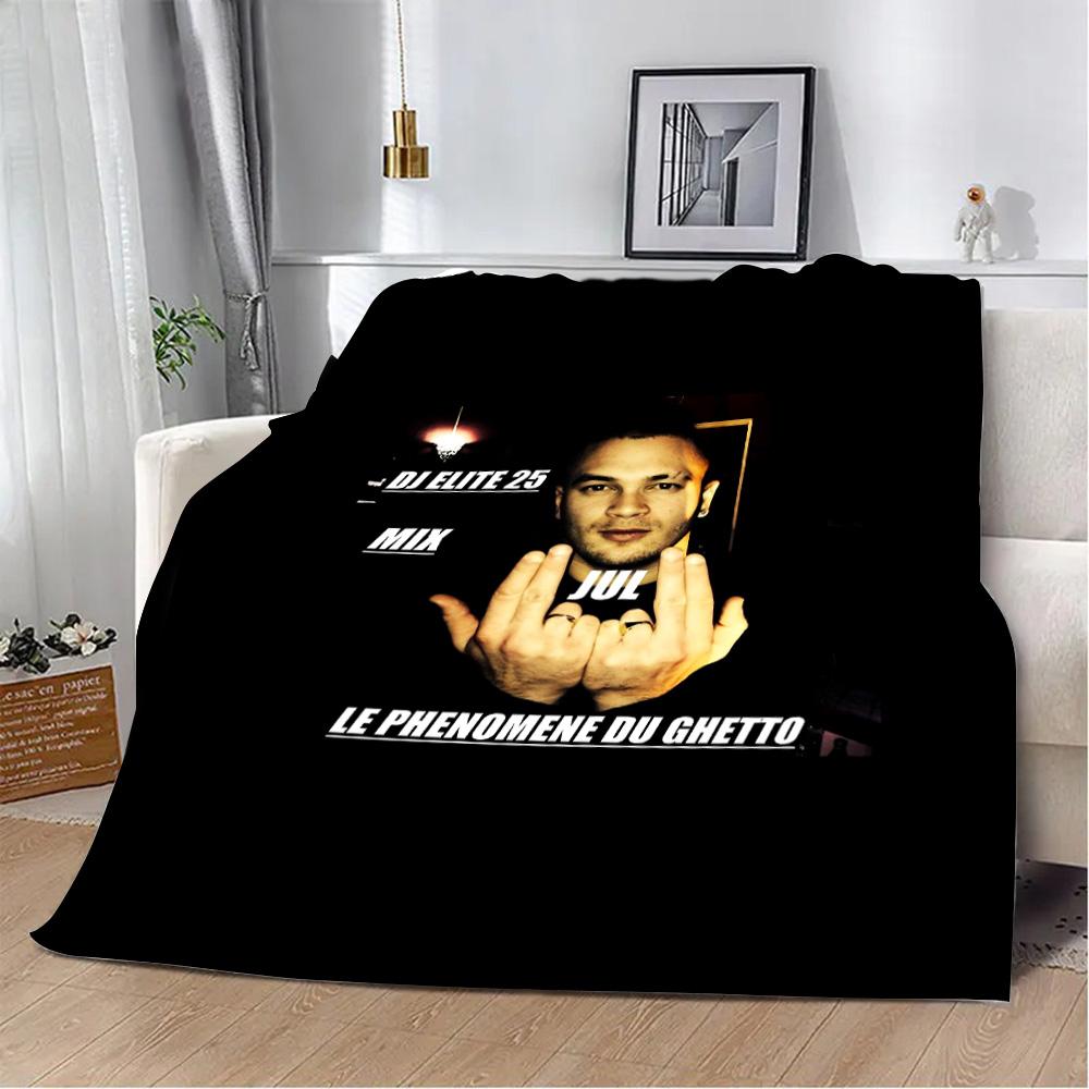 Rapper JuL C'est Pas Des Lol Printed Blanket Picnic Blankets Warm Blanket Soft and Comfortable Blanket Home Travel Birthday Gift