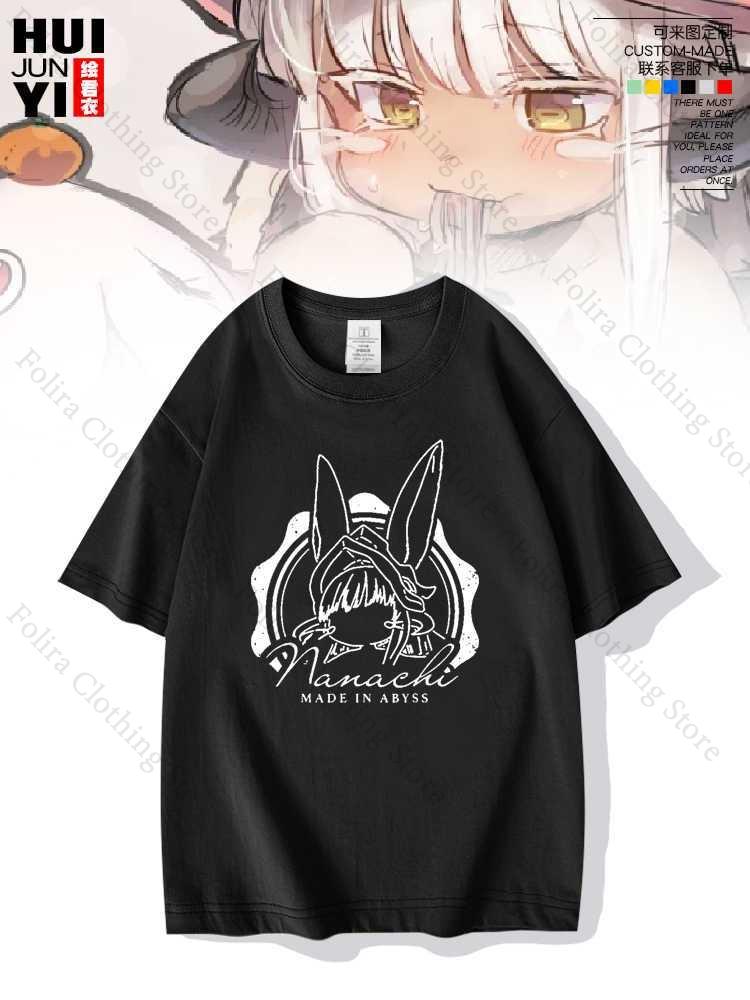 Anime Made in Abyss Series Nanachi Print Tshirt Cotton Summer Tops Short Sleeve Tee Casual Clothes for Unisex Women Tshirt