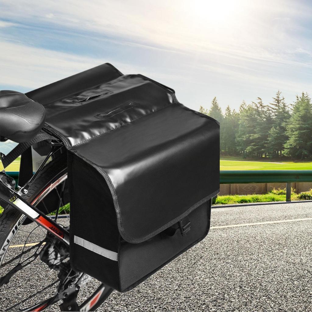 28L Waterproof Bicycle Saddle Bag Sturdy Rear Panniers Cycling Accessories Storage Pouch for Road Mountain Bike