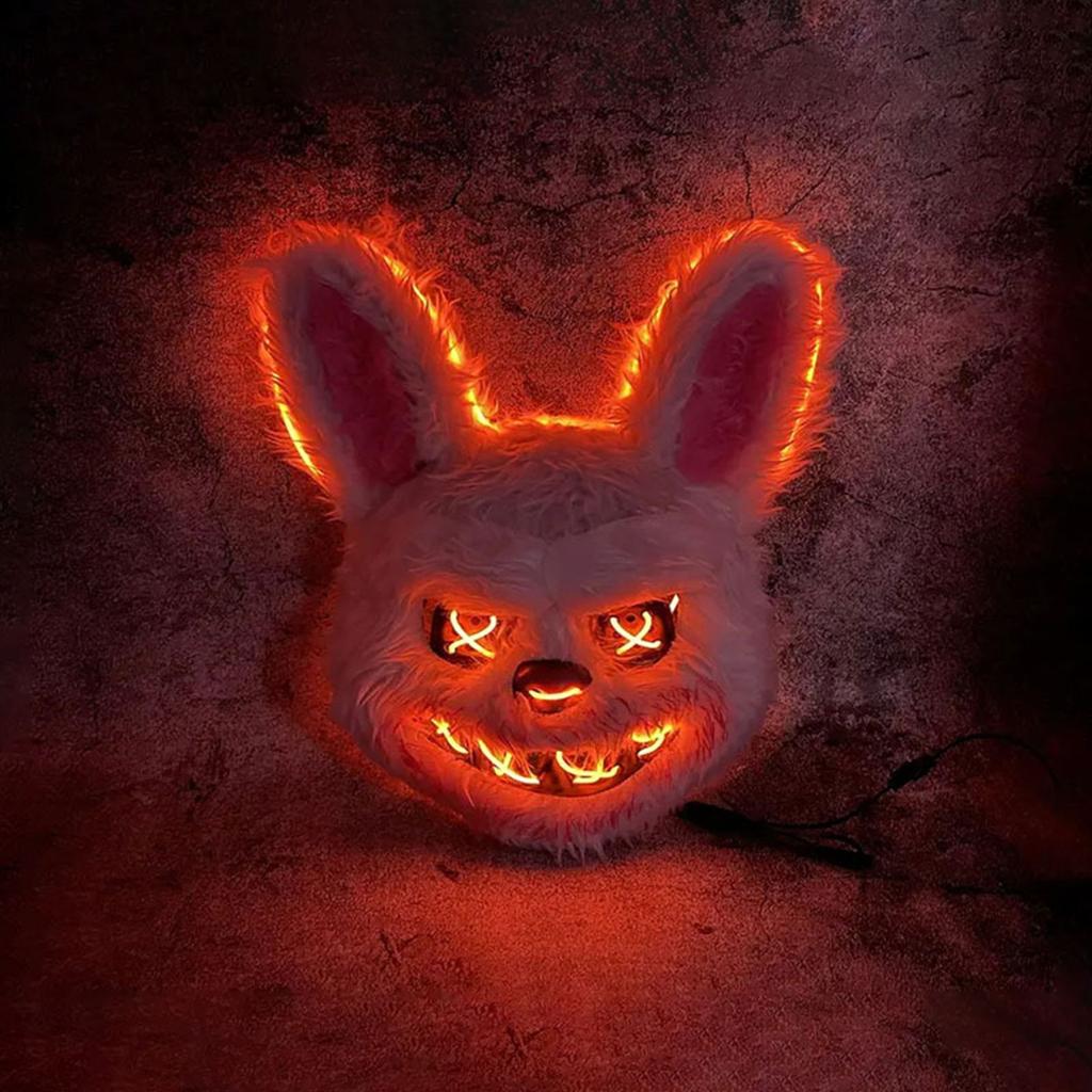 Halloween Luminous Mask Black Bear Brown Bear Cos Props LED Dance Party Scary Mask