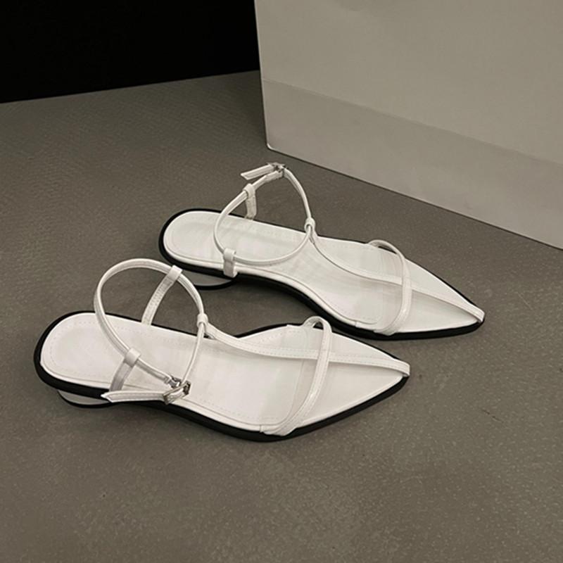 

Fashion Bailamos Women Fashion Sandals Square Heels Pointed Open Toe Ankle Strap Dress Shoes Summer Ladies Thin Low Heels Sandals Mujer 39 белый