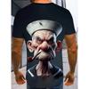 Moda Uomo T-shirt da Uomo Stampata 3D Girocollo Manica Corta Trendy Streetwear