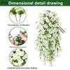 Outdoor Wedding Party Garden Yard Decor Artificial Morning Glory Wall Hanging Simulation Flowers Rattan Home Decoration [Q]Q@