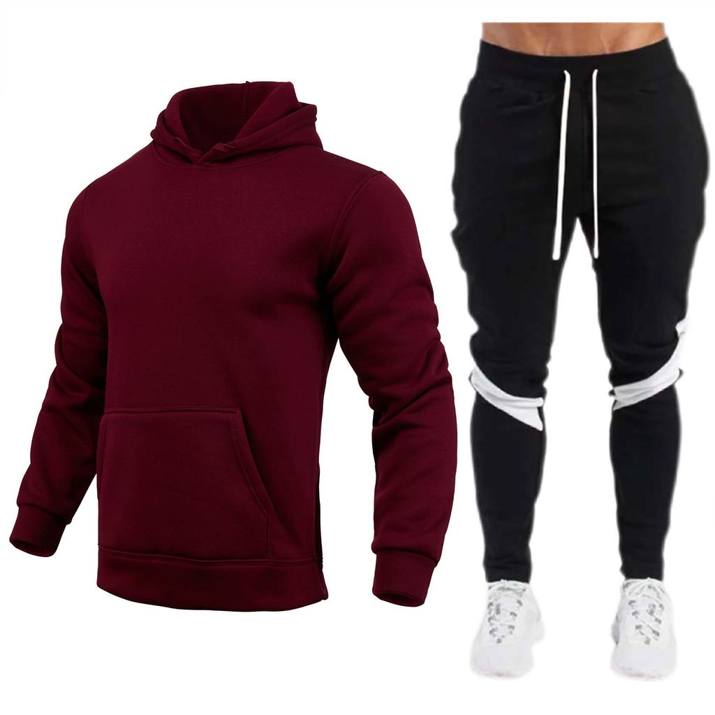 220g Solid Color Pullover Men's Women's Hoodie Sports Set Fleece Hooded Sweatshirt