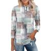 Women's Casual Polo Collar Shirt Loose Fit Three Quarter Sleeve Pullover Top Lightweight Breathable Fabric Suitable for Everyday Wear