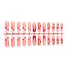 24Pcs French Fake Nails with Cherry Heart Design Fashionable Sweet And Cool Style Manicure for Woman