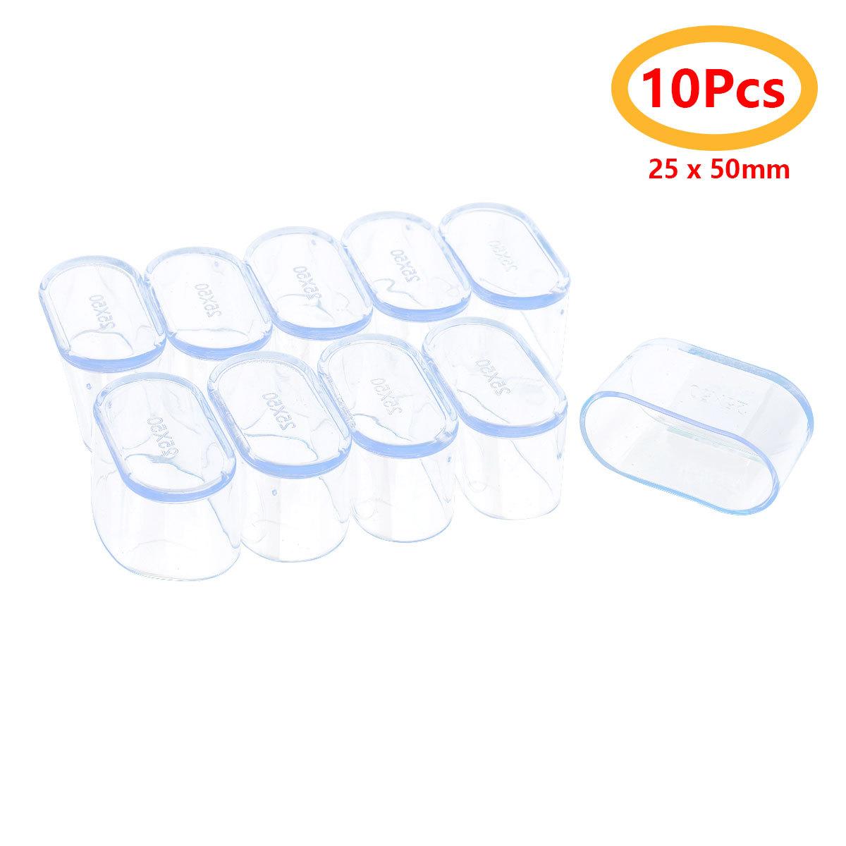 

10 шт. Гумові наконечники для ніжок столу, стільця, ковпачки для ніжок меблів 25*50mm 10Pcs Oval Shape чистий