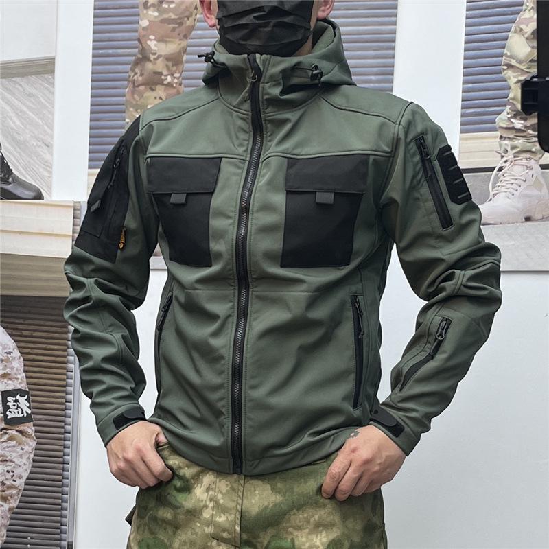 

Men s Slim Fit Tactical Softshell Jacket: Fleece-Lined, Windproof, Waterproof, Black L (140-155 lbs)