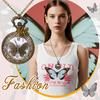 Antique Butterfly Pocket Watch with Analog Display and Waterproof Butterfly Pocket Watch with Pendant Necklace and Chain Perfect Gift for and Day